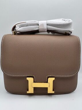 18CM Epsom Leather Crossbody / Shoulder Bag - Elephant Grey